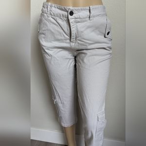 Women's Light Gray Cropped Cargo Pants
